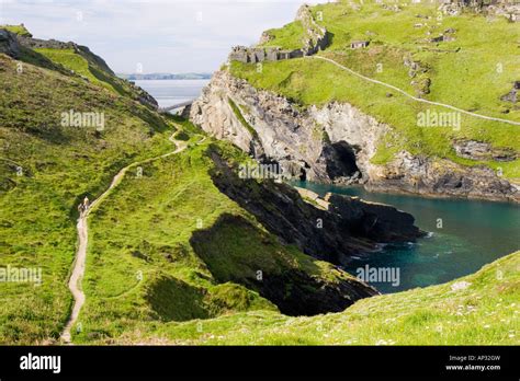 Merlin S Cave On The Beach Underneath The Castle In Tintagel North