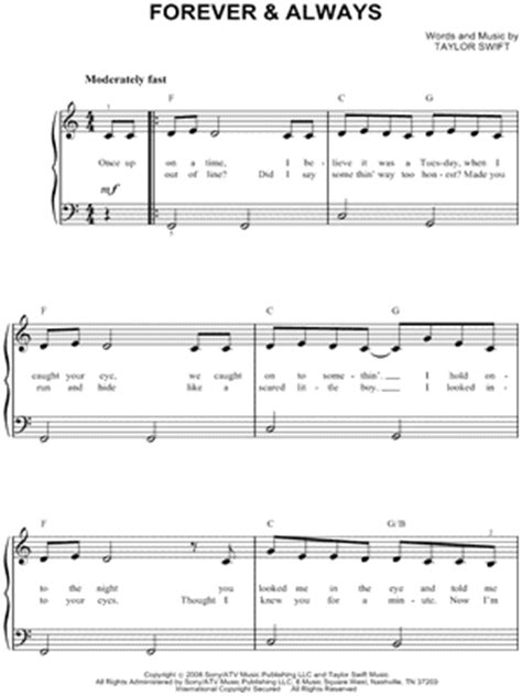 "Forever & Always" Sheet Music - 15 Arrangements Available Instantly - Musicnotes