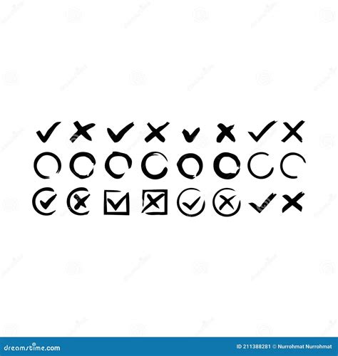 Hand Drawn Check Mark For List Items Checkbox Chalk Icon And Sketch