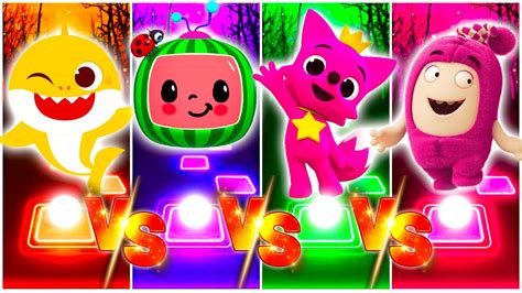 Baby Shark Vs Cocomelon Vs Pinkfong Vs Odd Bods Tiles Hop Edm Rush