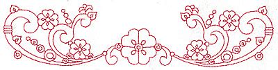 Embroidery Design Redwork Border Design F 3 Sizes