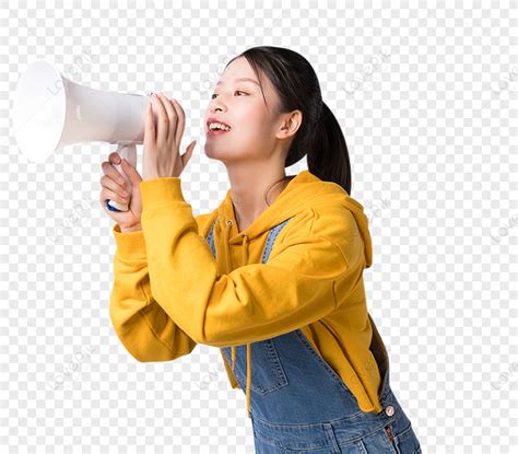 A Girl Student With A Loudspeaker Young Amplifier Womens Png Free