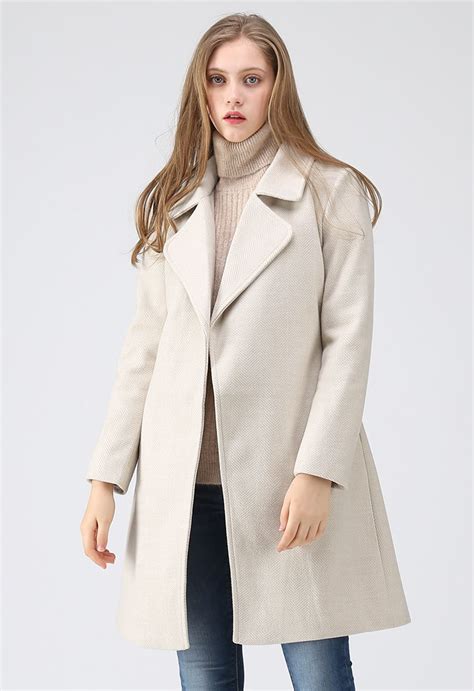 New Afternoon Longline Coat In Cream Retro Indie And Unique Fashion