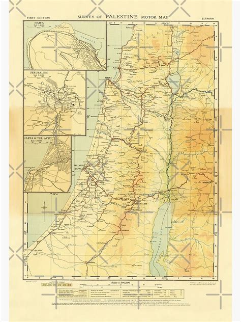 "Rare 1933 Palestine Map, Palestinian Vintage Map, Haifa Jaffa ...