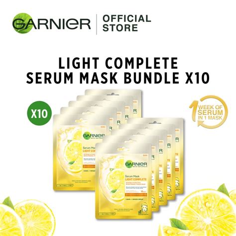 Garnier Light Complete Brightening Serum Mask Pack Of 10 Shopee