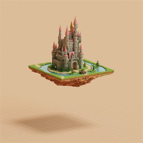 Pentakie Voxels Voxel Art Castle