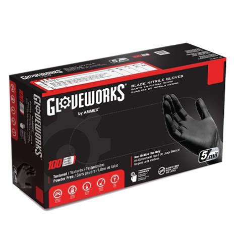 Black Nitrile Gloves (Box of 100) - Kansas Grip