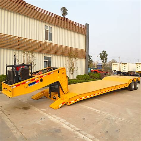 Axles Ft Container Chassis Low Loader Gooseneck Trailer Lowbed