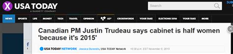 ‘because Its 2015 Trudeaus Gender Equal Cabinet Makes Headlines