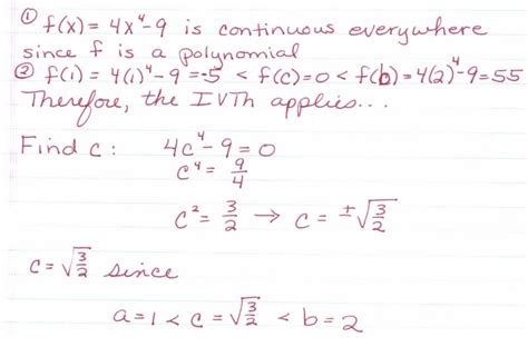 Exercises Intermediate Value Theorem