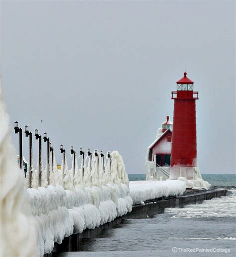 Lake Michigan In Winter - The Red Painted Cottage