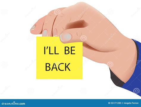 I ll be back stock vector. Illustration of tightening - 55171285