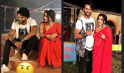 Bhojpuri Sensation And Nazar Fame Monalisa Looks Flaming Hot In A Sexy Red Saree See Pics
