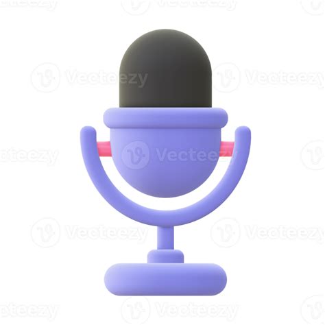 3d Illustration Icon Of Purple Microphone For Ui Ux Web Mobile Apps