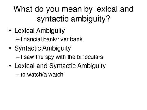 Ppt The Interaction Of Lexical And Syntactic Ambiguity Powerpoint