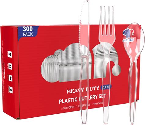 Amazon Glad Disposable Plastic Cutlery Assorted Set Clear Extra