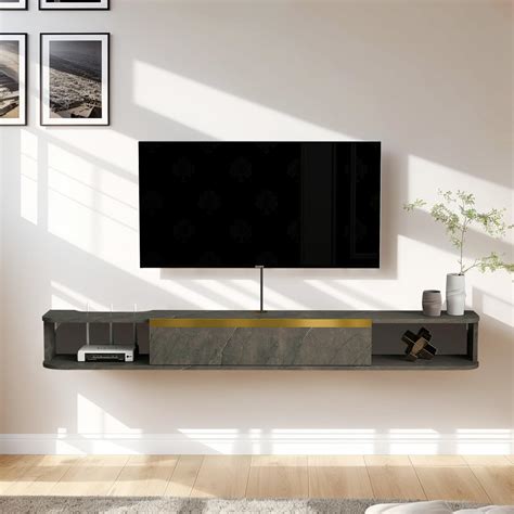 Buy Pmnianhua Floating Tv Shelf55 Floating Tv Stand Wall Edfloating