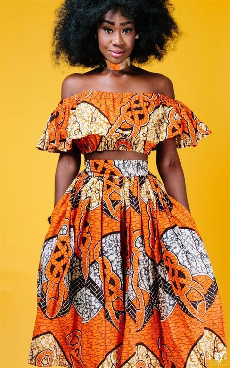 Le Midi De Tito En Orange Par Ofuure Sur Etsy African Print Midi