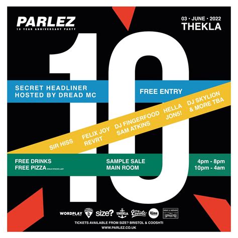 Parlez Clothing on Twitter: "🎈 Parlez Celebrates 10 Years! 🎈 Join us on Friday 3rd of June at ...