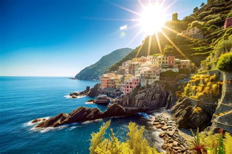 Colorful Village In Italy Generative Ai Stock Illustration