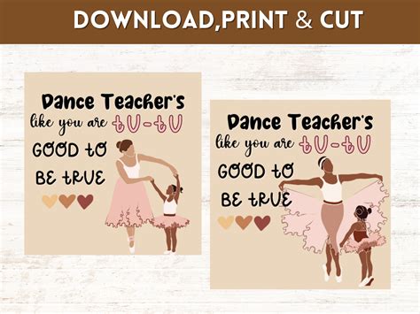 Dance Teacher Appreciation Tags Ballet Teacher Appreciation Tags