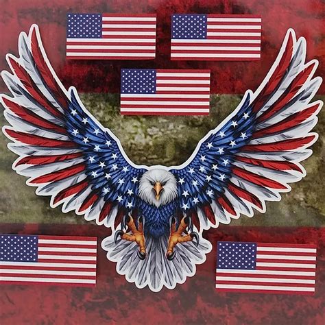 Bald Eagle American Flag Sticker/decal Inch Vinyl - Temu