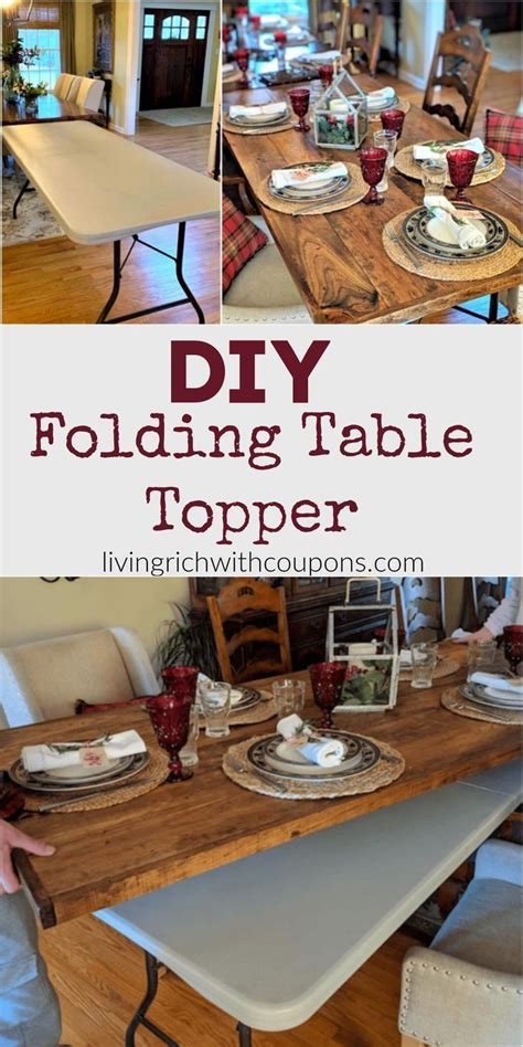 Diy Wood Folding Table Topper From Plastic Folding Table To Beautiful