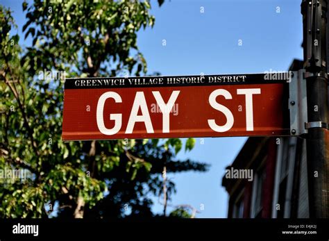 NYC The Gay Street Sign At The Corner Of Christopher Street In The Heart Of Greenwich Village