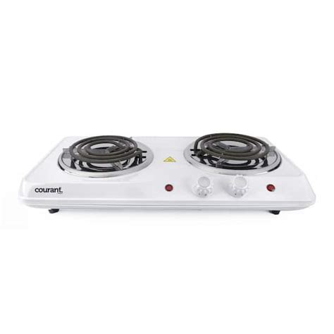 Courant Electric Double Burner Hot Plate In White CEB W The Home Depot