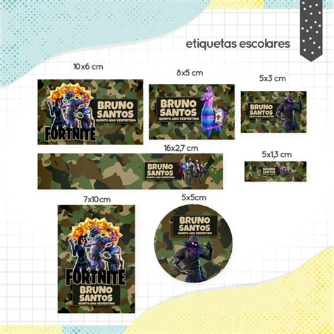 Etiquetas Escolar Fortnite Frete Gratis Produtos Elo