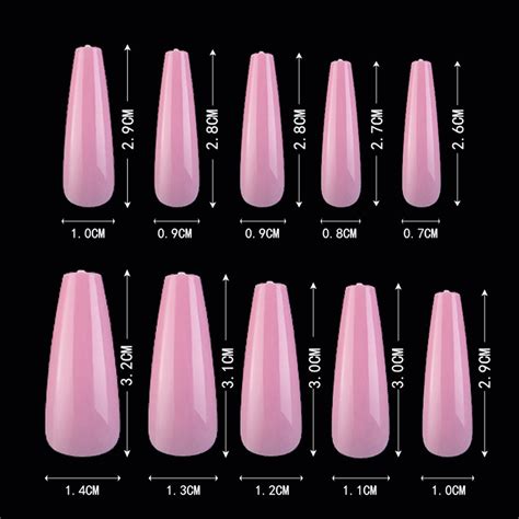 False Nail Piece Colored Long Coffin Press On Nails Ballerina Acrylic