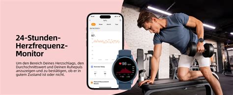 Parsonver Smartwatch Herren Rund Mit Telefonfunktion Fitnessuhr Damen