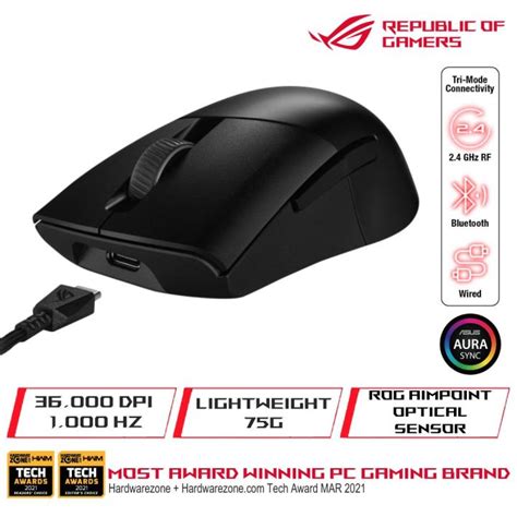 ASUS ROG Keris Wireless AimPoint P709 Lightweight 75 Gram Wireless