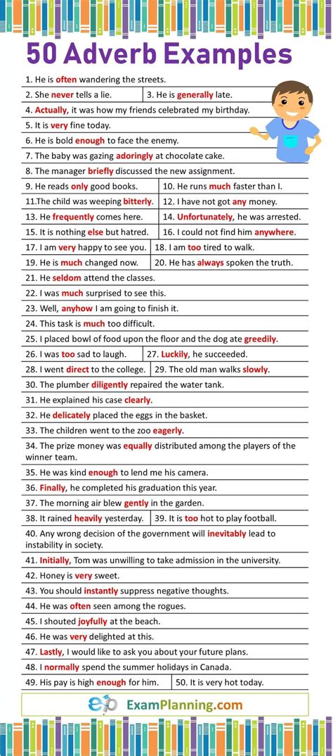 Adverb Examples Sentences Underline