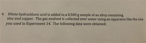 Answered Dilute Hydrochloric Acid Is Added To A G Sample Of