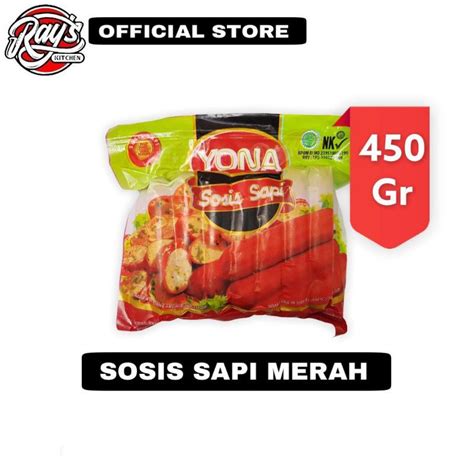 Jual Yona Sosis Sapi Merah Gr Premium Beef Sausage Yona Shopee