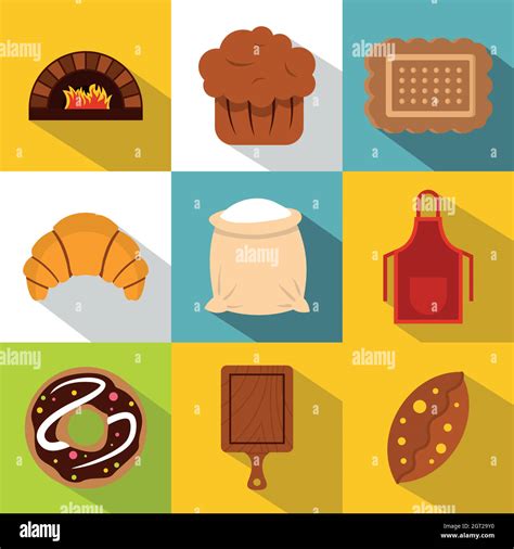 Cakes Icons Set Flat Style Stock Vector Image And Art Alamy