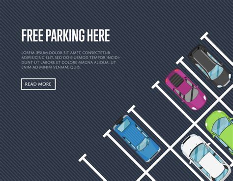Parking Lot Poster In Flat Style Royalty Free Vector Image