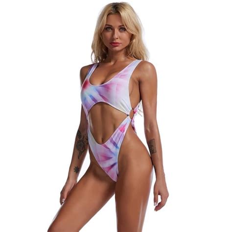 Maillot De Bain Une Pièce Bikini Femme Imprimé Mode Fuite Ventre Sexy