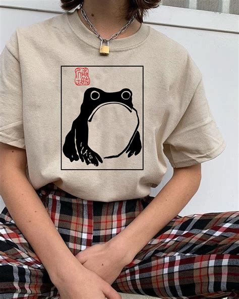 Unisex Unimpressed Frog Shirt Frog Lover Cottagecore Japanese