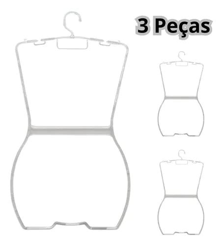 Kit 3 Cabides Acrílico Silhueta Slim Transparente Lingerie MercadoLivre