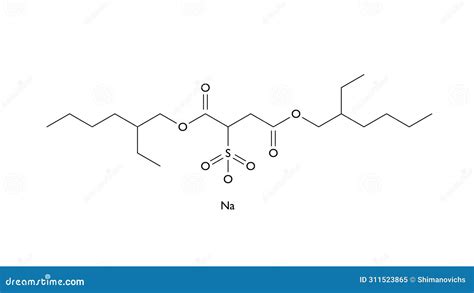 Docusate Sodium Molecule Structural Chemical Formula Ball And Stick