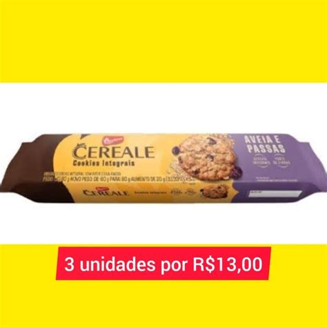 Cookies Cereale Integral Bauducco Aveia E Passas G Unidades