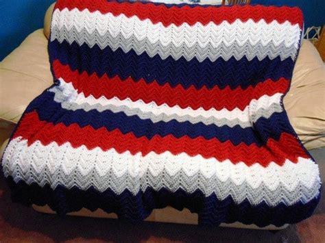 New England Patriots Team Colors Afghan Hand Crochet By