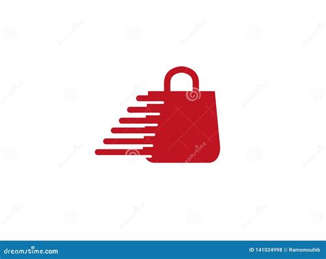 Bag With Lines To Fast Shop For Logo Design Stock Vector Illustration