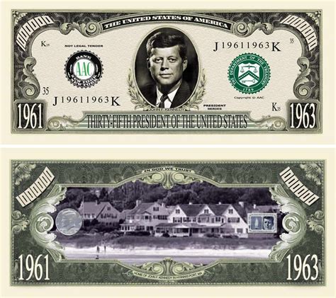 John F Kennedy Million Dollar Bill American Art Classics