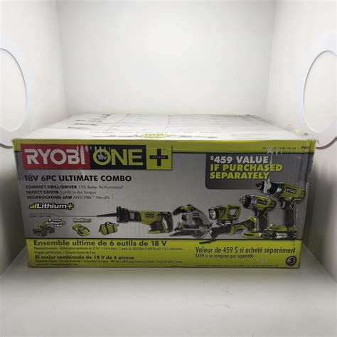 Ryobi P884 18v One Lithium Ion Ultimate Combo Kit 6 Tools Free