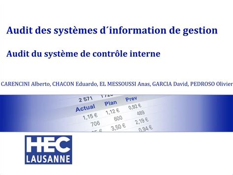 PPT Audit des systèmes dinformation de gestion Audit du système de