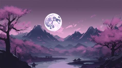 Purple Japanese Painting 1920x1080 Rwallpapers