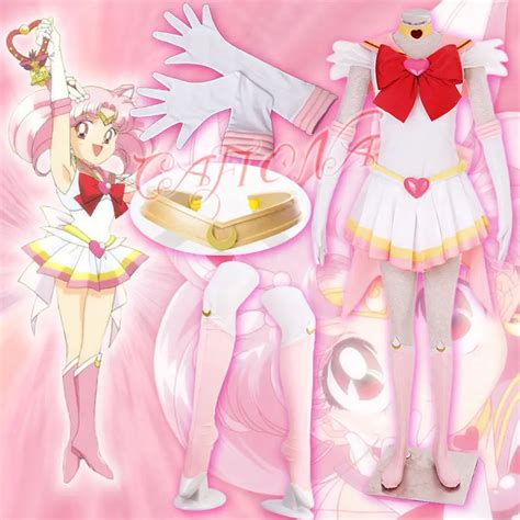 Cafiona Sailor Moon Tsukino Usagi Chibiusa Sailor Chibimoon Cosplay Costume Sexy Girls Pink Mini